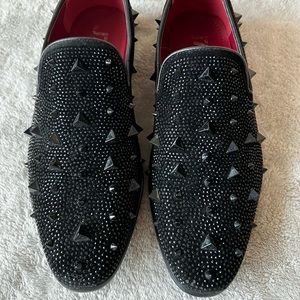 Spiky Diamond shining slip on dress shoes